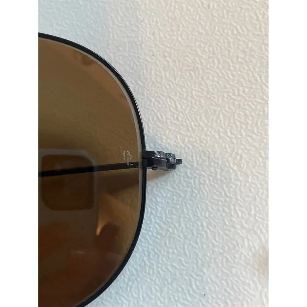 Vintage B&L Ray-Ban Aviator Sunglasses Black Frame 58[]14 Brown Glass Lenses USA